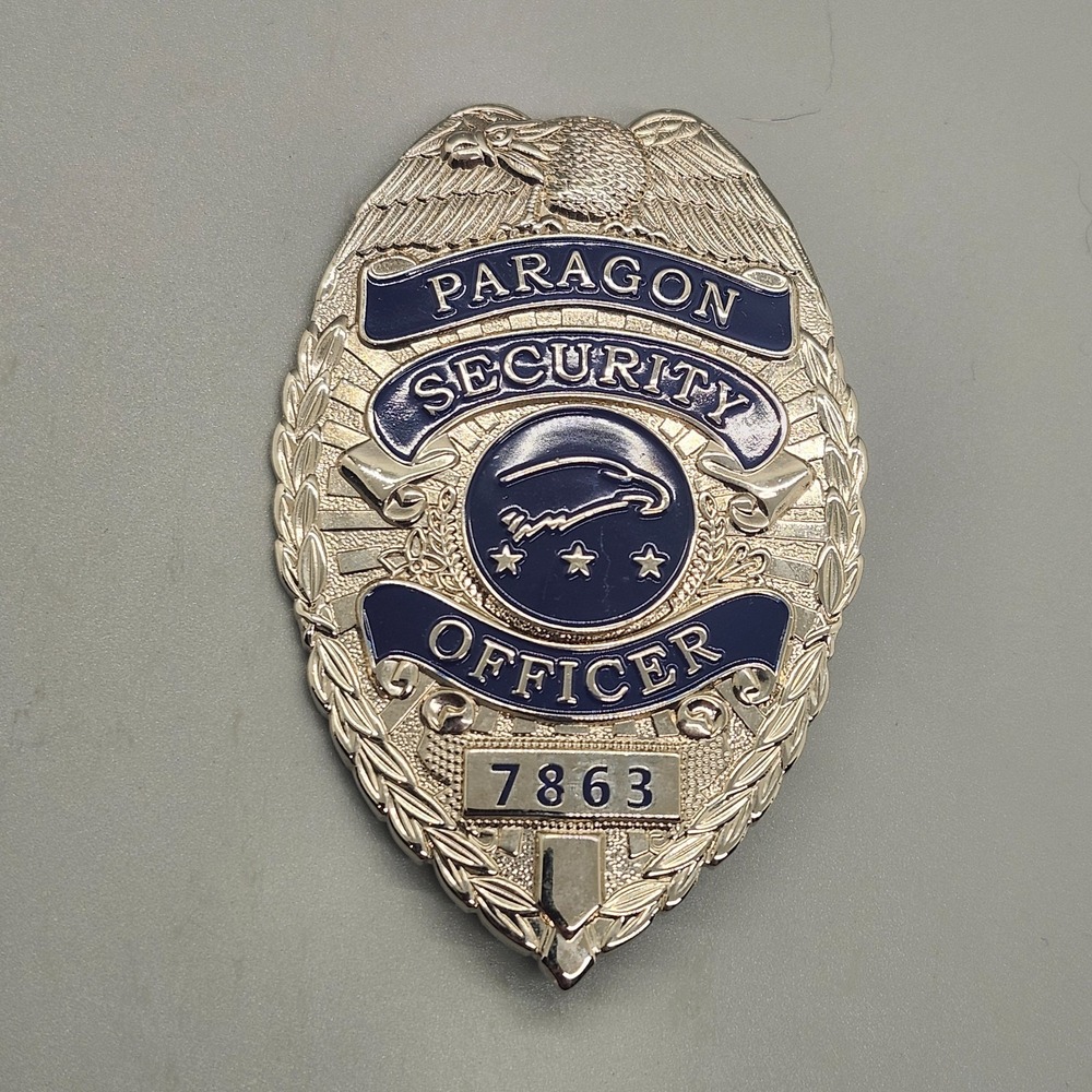 Vintage Private Security Badge Silver Tone - Paragon - 7863 - Eagle - Pinback